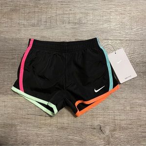Nike girls dri fit shorts neon and black size 2T
